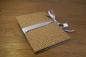 Preview: Cappuchino colored leporello with graphic flowers and light gray bow